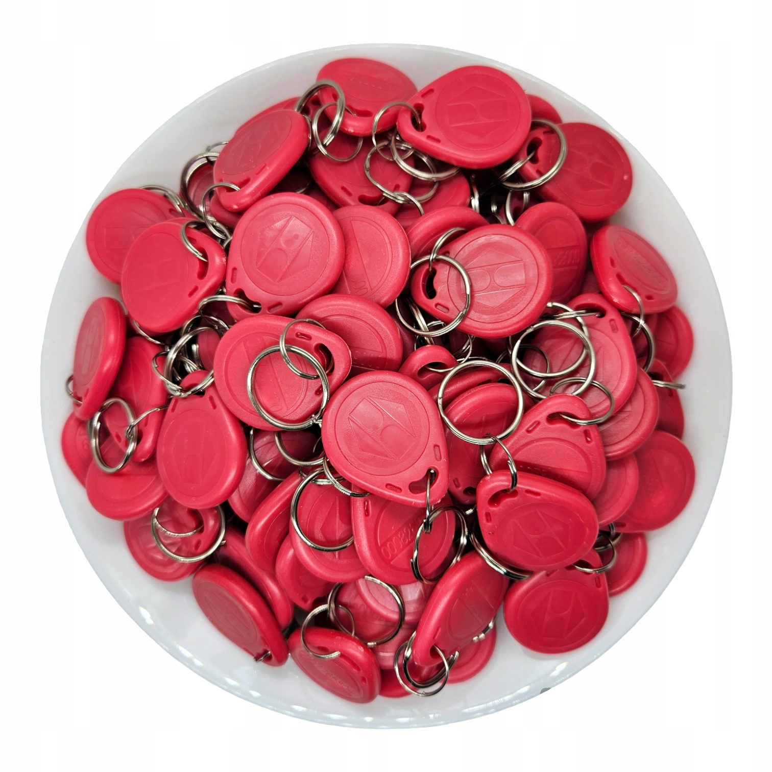 100 SZT. BRELOK BRELOCZEK RFID UNIQUE 125 kHz EM4100 RÓŻOWY ZAWIESZKA