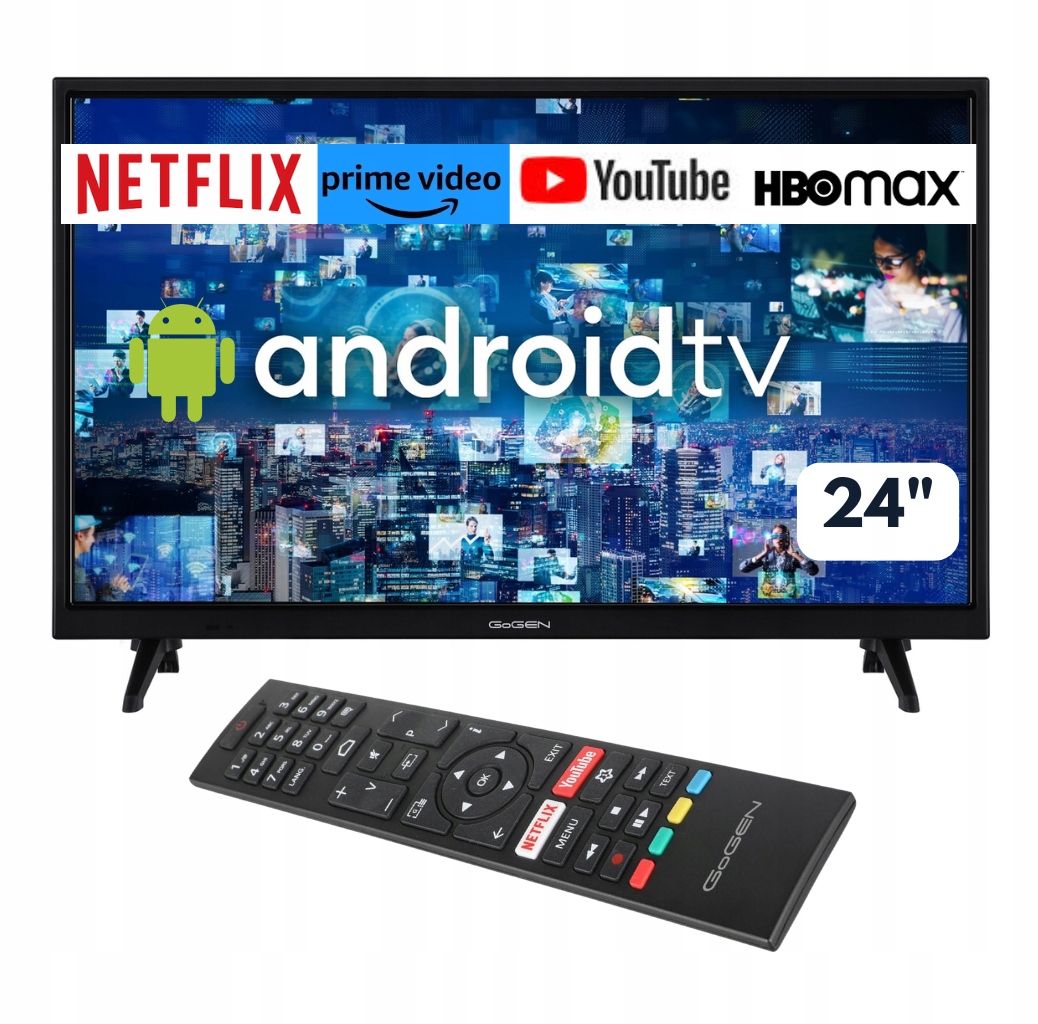 Telewizor 24" Smart WiFi Hd Ready czarny Gogen Led TVH24A336