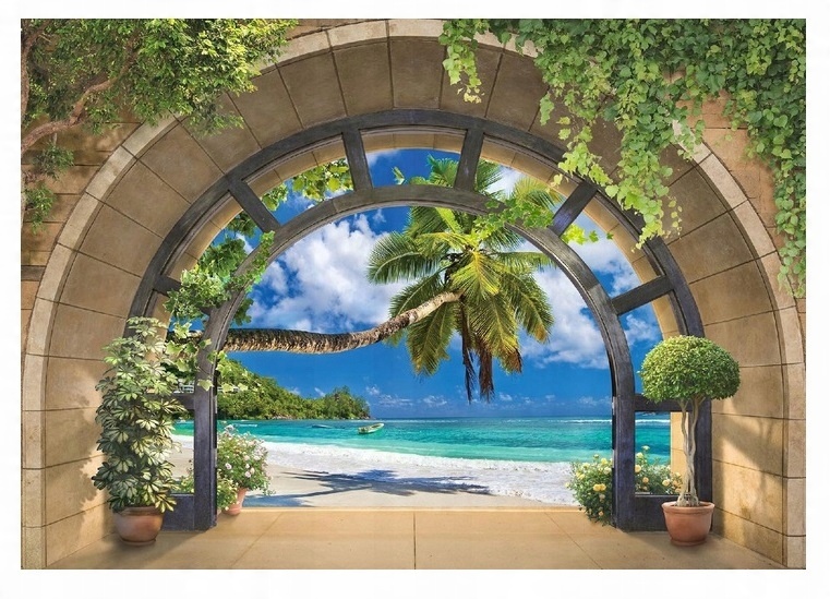 

Fototapeta 3D Tunel Optyczna Plaża Salon 254x184