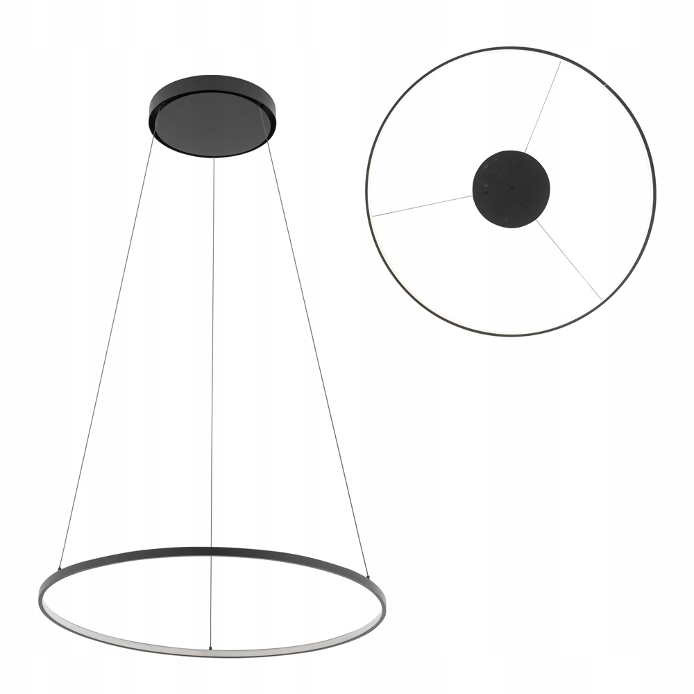 Lampa wisząca Circolo Led M 21W podwieszany czarny ring 60cm Nowodvorski