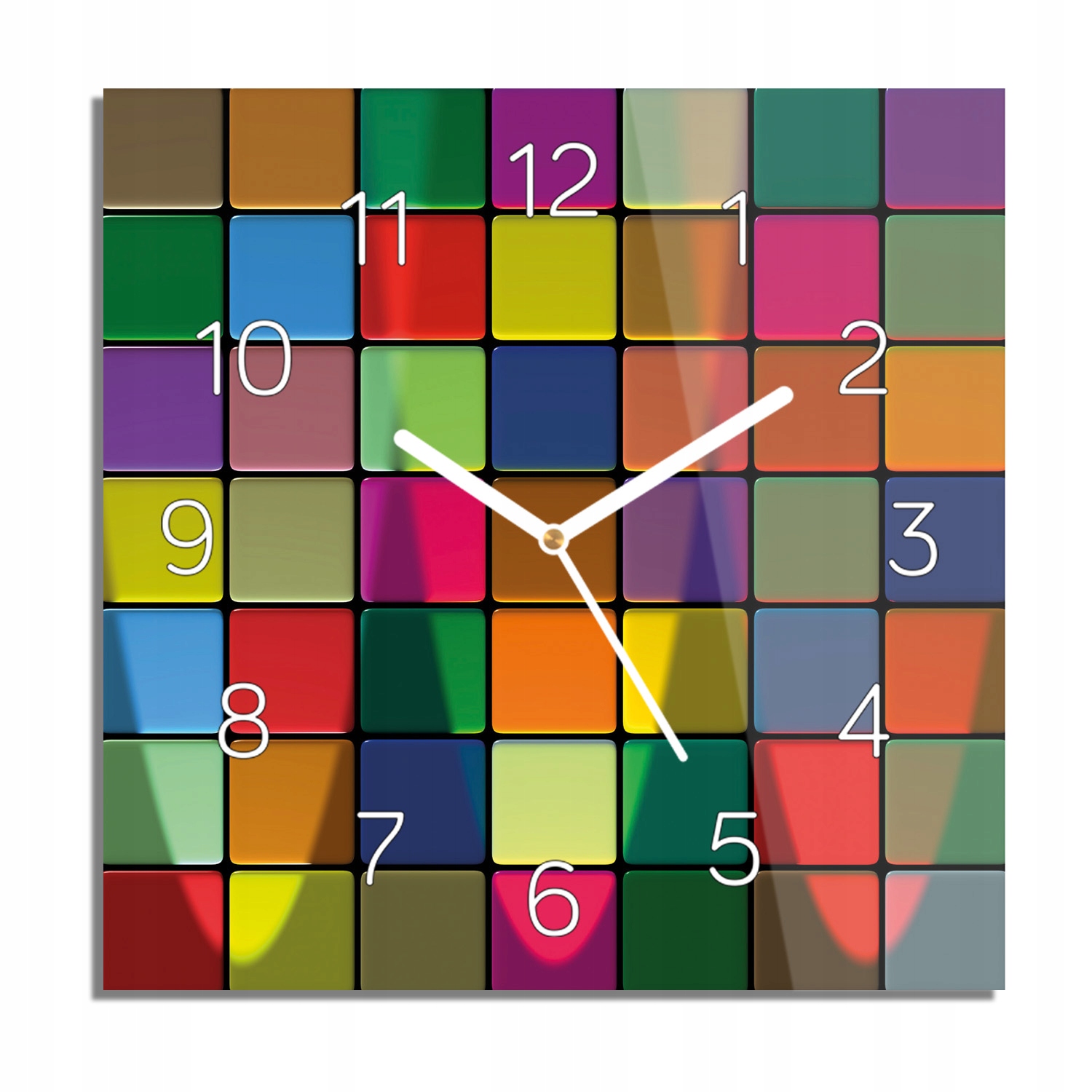 

Mozaika kostka wzór zegar szklany kwadratowy 30x30