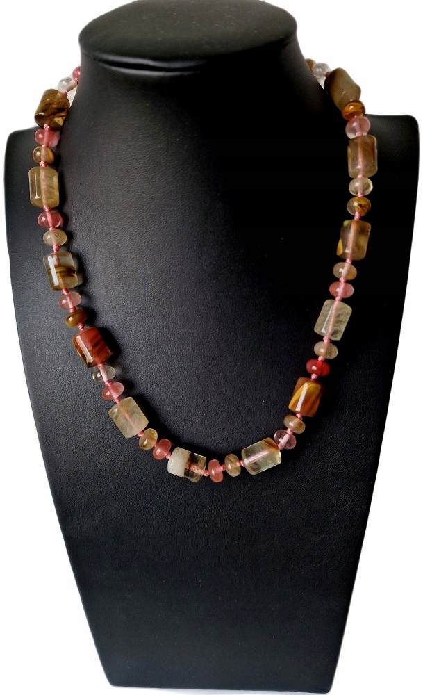 Rutilový Křemenný Náhrdelník S Druidovými Kameny Agnihara Védský Plamen Lásky