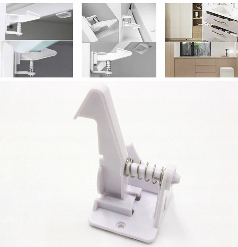 ZABEZPIECZENIE BLOKADA UKRYTA DO SZAFEK MEBLI SZUFLAD WEWNĘTRZNA 2 SZT. Marka Piambo