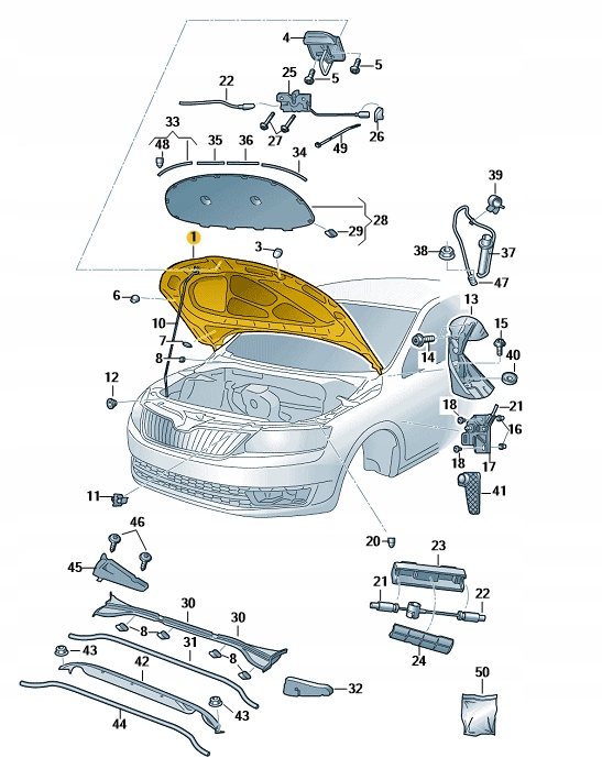 MASKA/POKRYWA PRZEDNIA SKODA OCTAVIA III 5E0823031