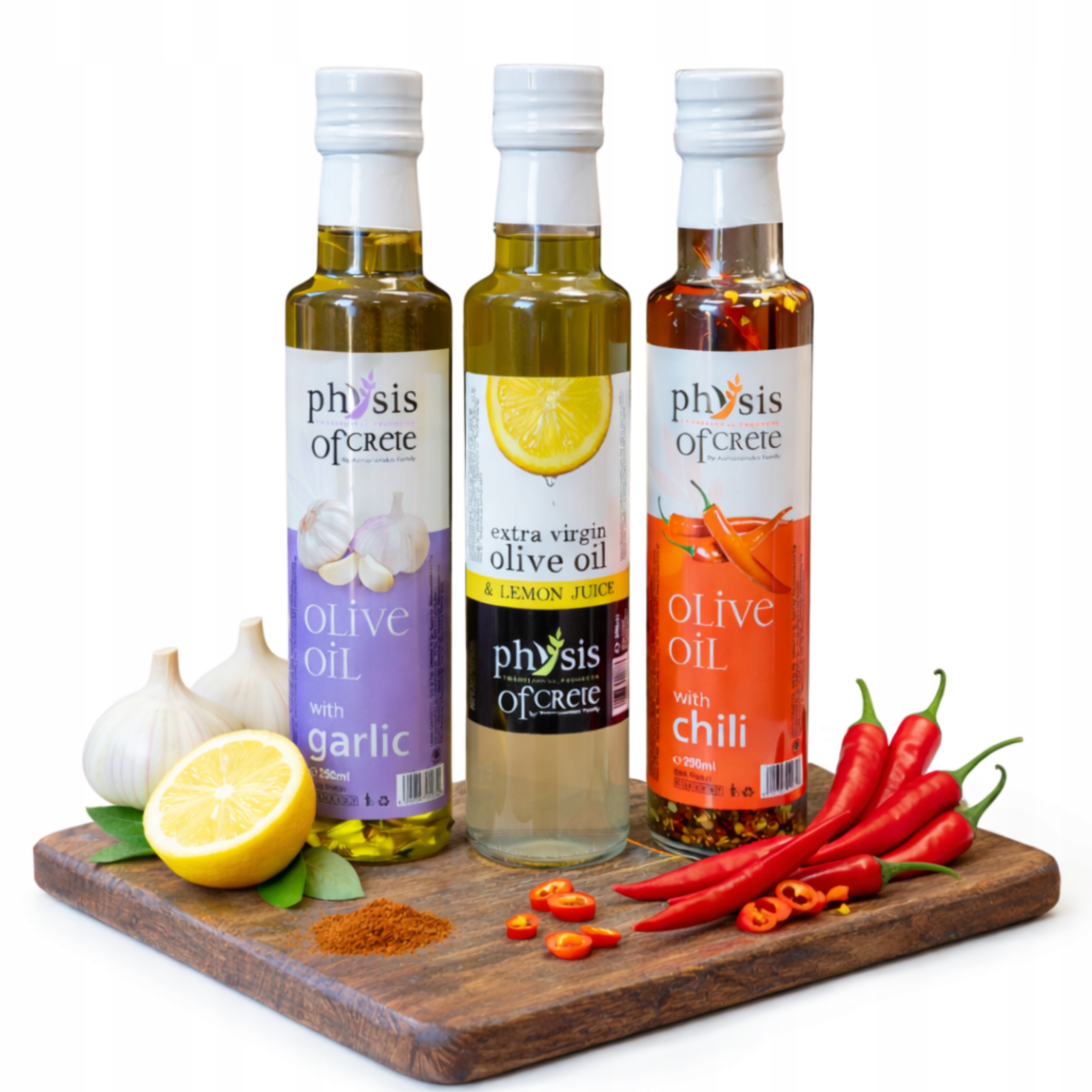 Oliwa z oliwek Extra Virgin 250 ml Zestaw 3 Oliw Smakowych Physis of Crete