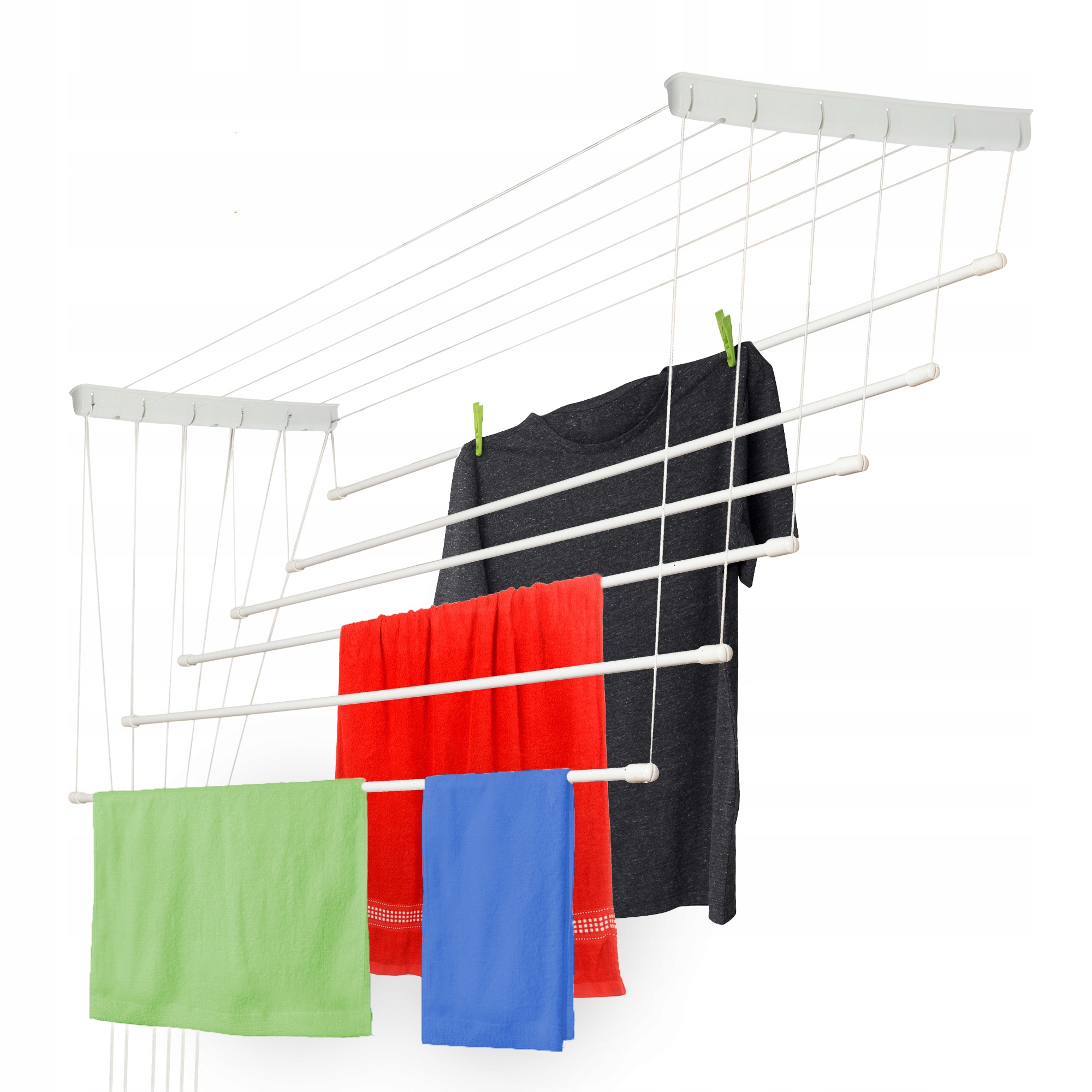 Levně Sušák Na Prádlo Stropní 6 Koupelnových Tyčí Balkon 130 cm
