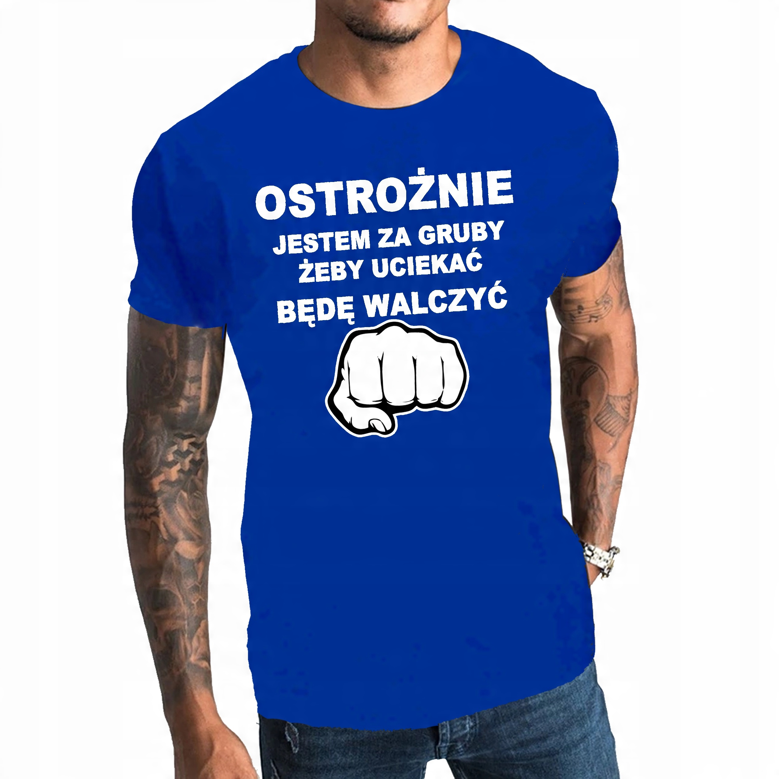 

Koszulka Męska śmieszna Jestem Za Gruby L