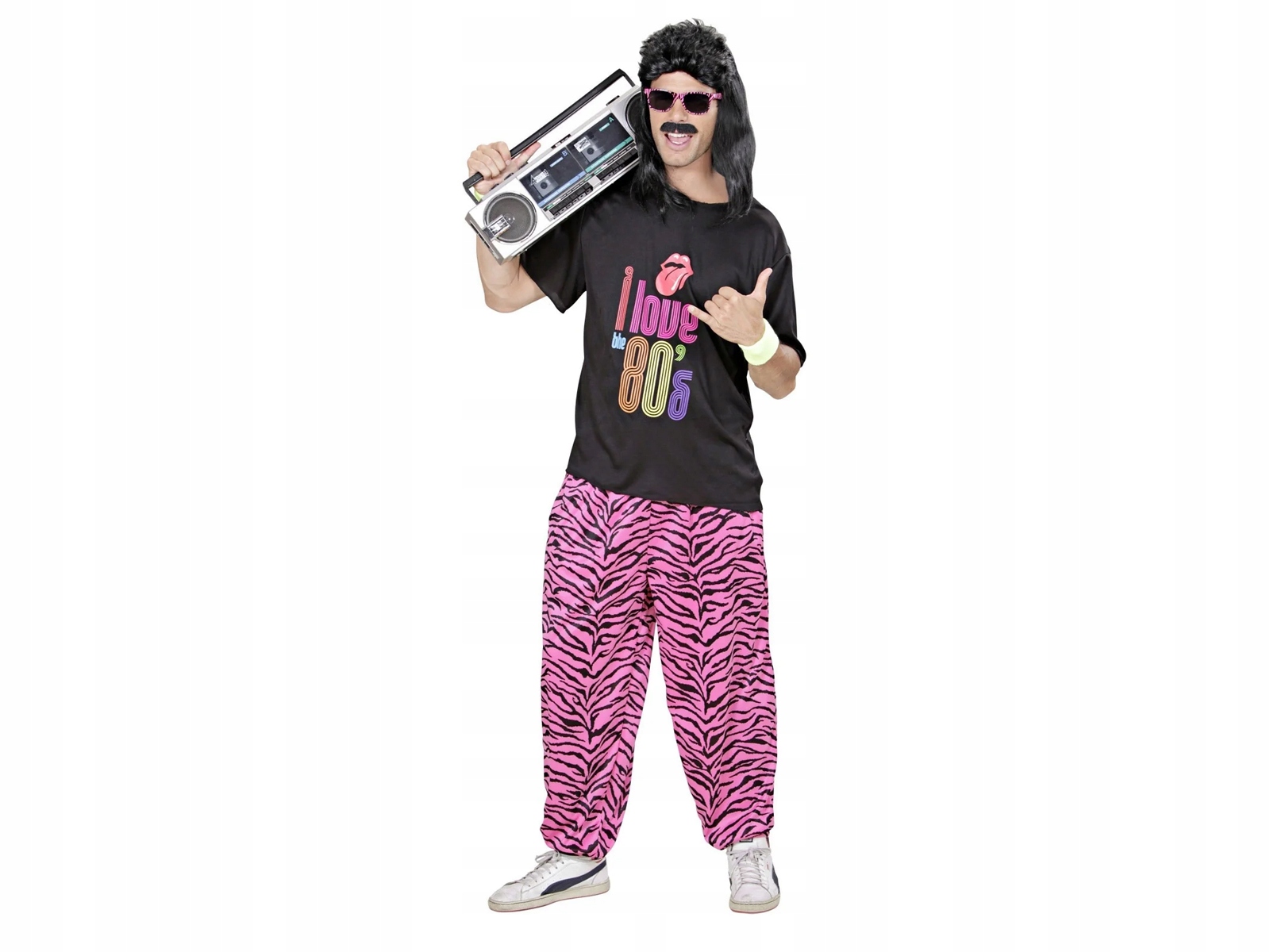 Pánský retro kostým baggy I love 80 disco XL