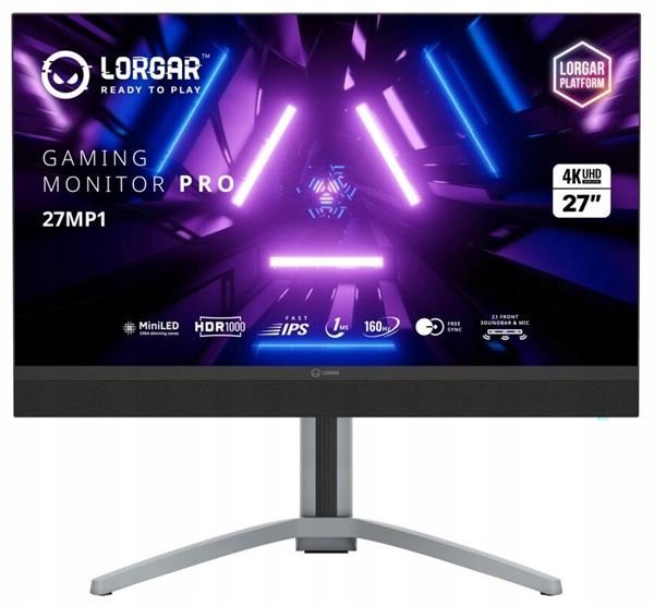 Lorgar 27MP1, plochý herný monitor 27´´, 4K Uhd 3840x2160, 1 000 000:1,…