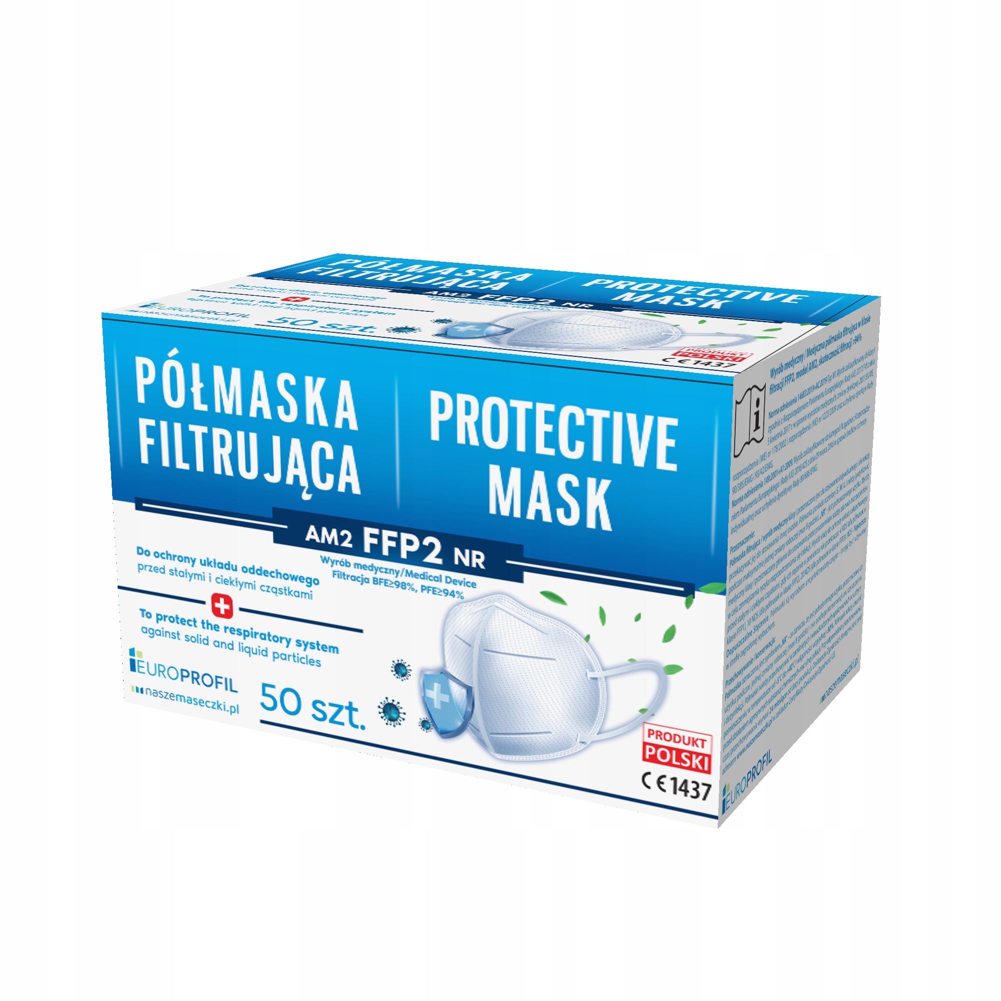

Medyczna Półmaska Filtrująca AM2L Bu FFP2 (50szt)