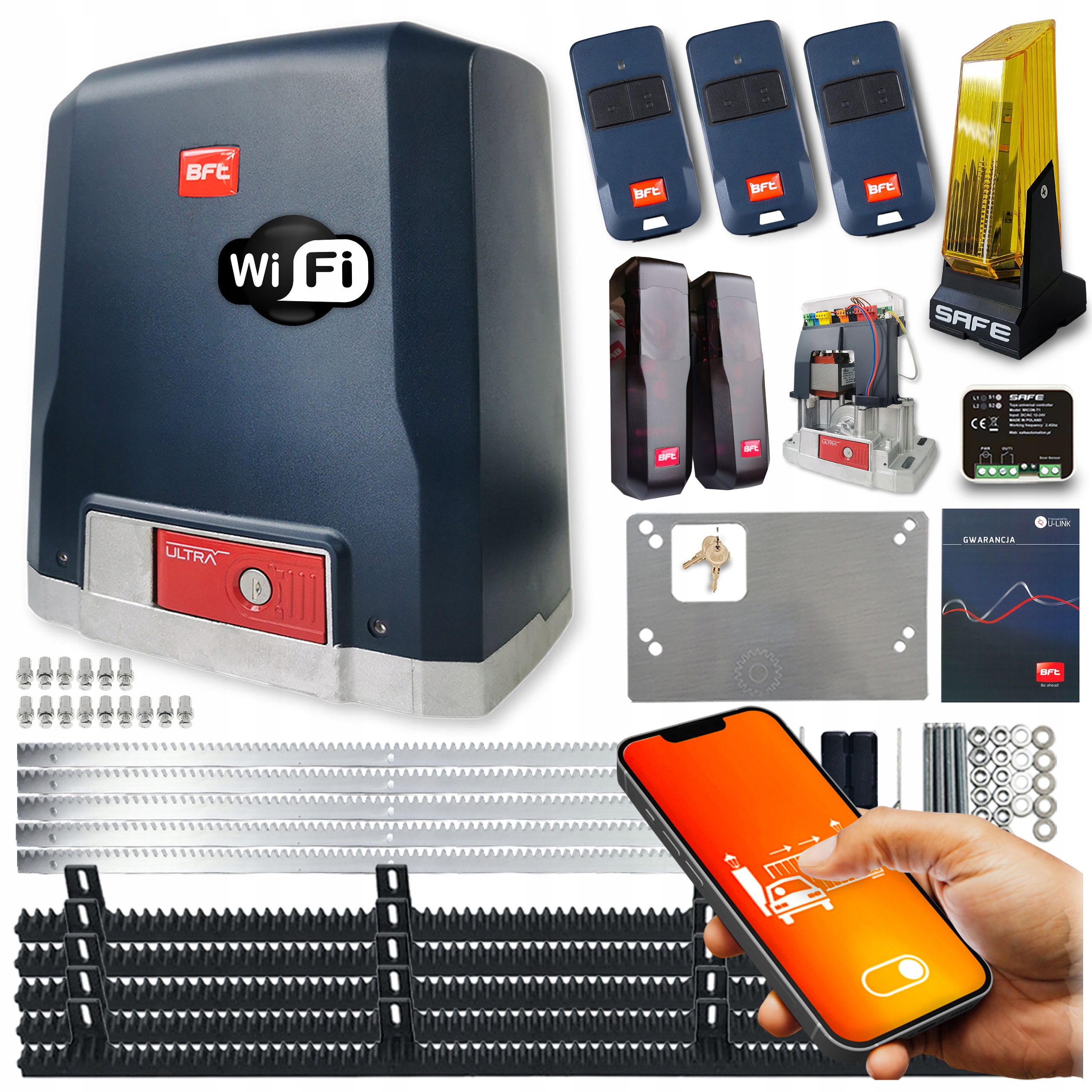 Set Pohon posuvné Brány Bft Deimos Ultra B600 kg Wifi Tuya automat pi