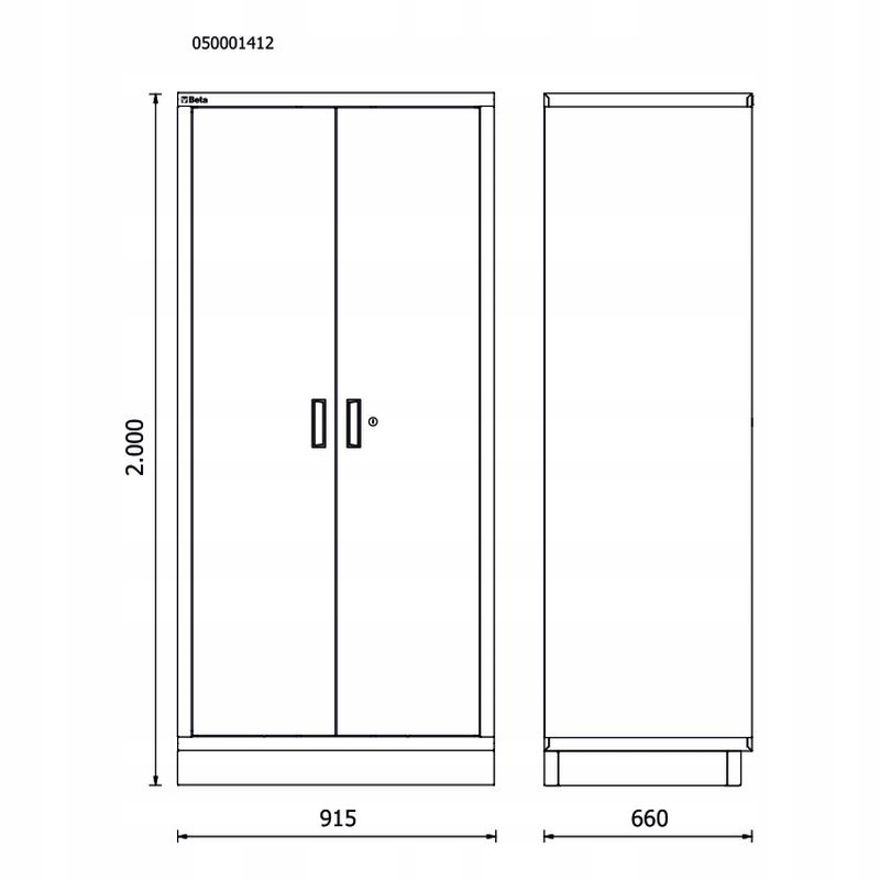 SZAFA 2-DRZWIOWA MEBLE WARSZTATOWE BETA RSC50/A2 MEBLI NOWOŚĆ EAN (GTIN) 8054809428925