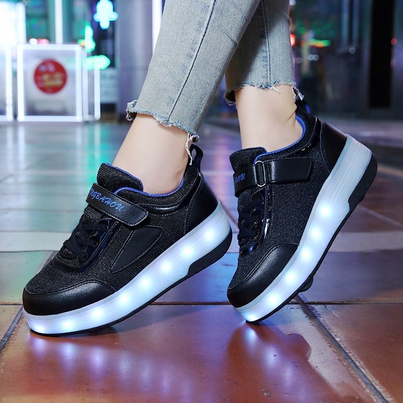 BUTOROLKI BUTY Z ROLKAMI ROLKI WROTKI CZARNE LED Z POLSKI Marka PAPILIO