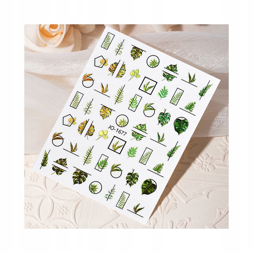 NAKLEJKI NA PAZNOKCIE DO MANICURE LIŚCIE PAPROCI ROŚLINY MONSTERA Marka inna marka