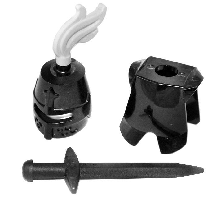 

Lego zbroja hełm czarne 2587 89520 18031 miecz
