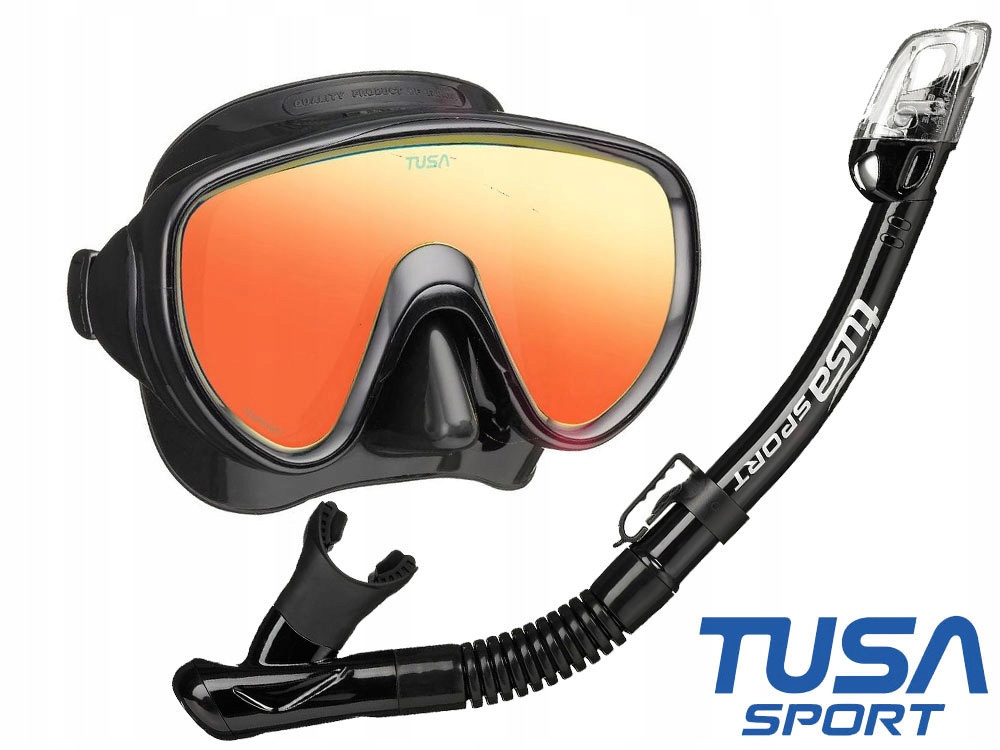 Tusa Zestaw do nurkownia snorkeling Damski Serene Pro maska Mirror fajka Bk