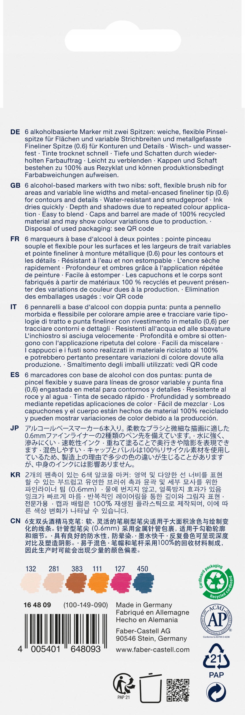 Oboustranné pero Goldfaber Sketch manga 6 barev