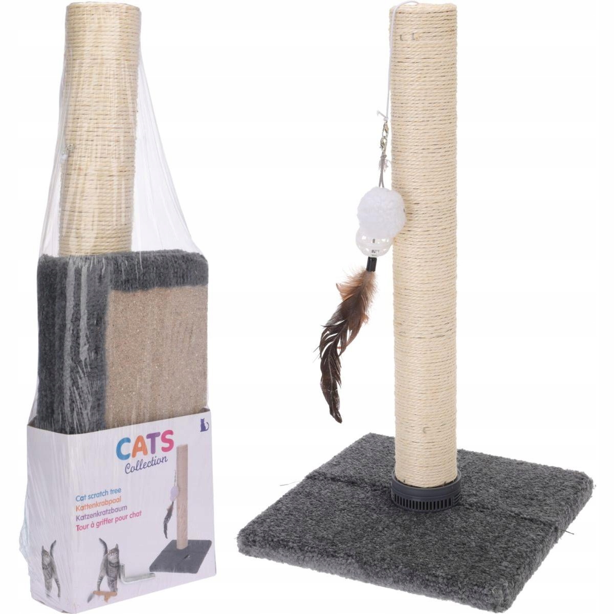 Levně Sloupek Škrabadlo Pro Kočky Sloupek S Hračkou 53CM