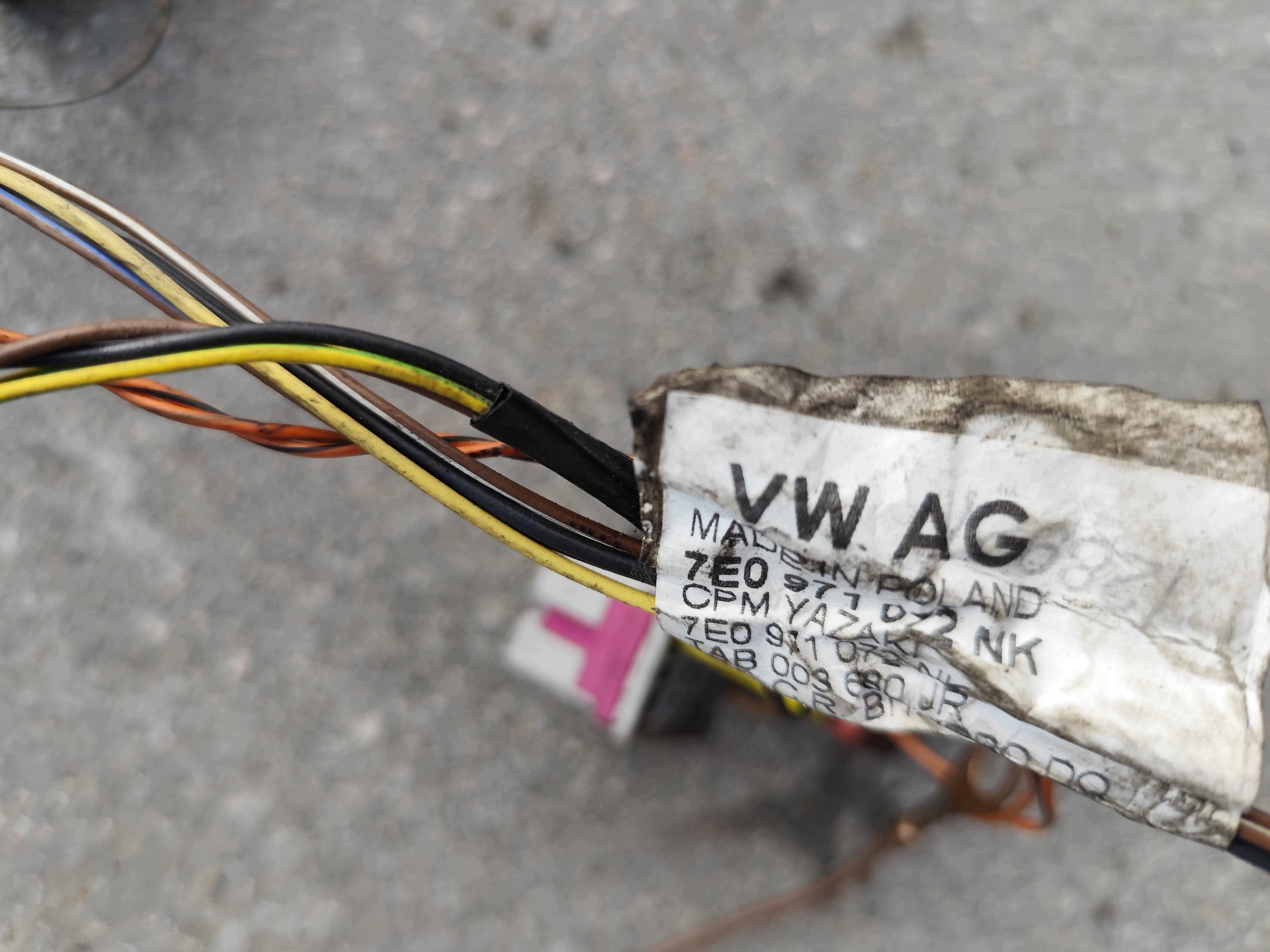 bundle wiring electrical of the engine 2.0 TDI VW 7E0971072NK