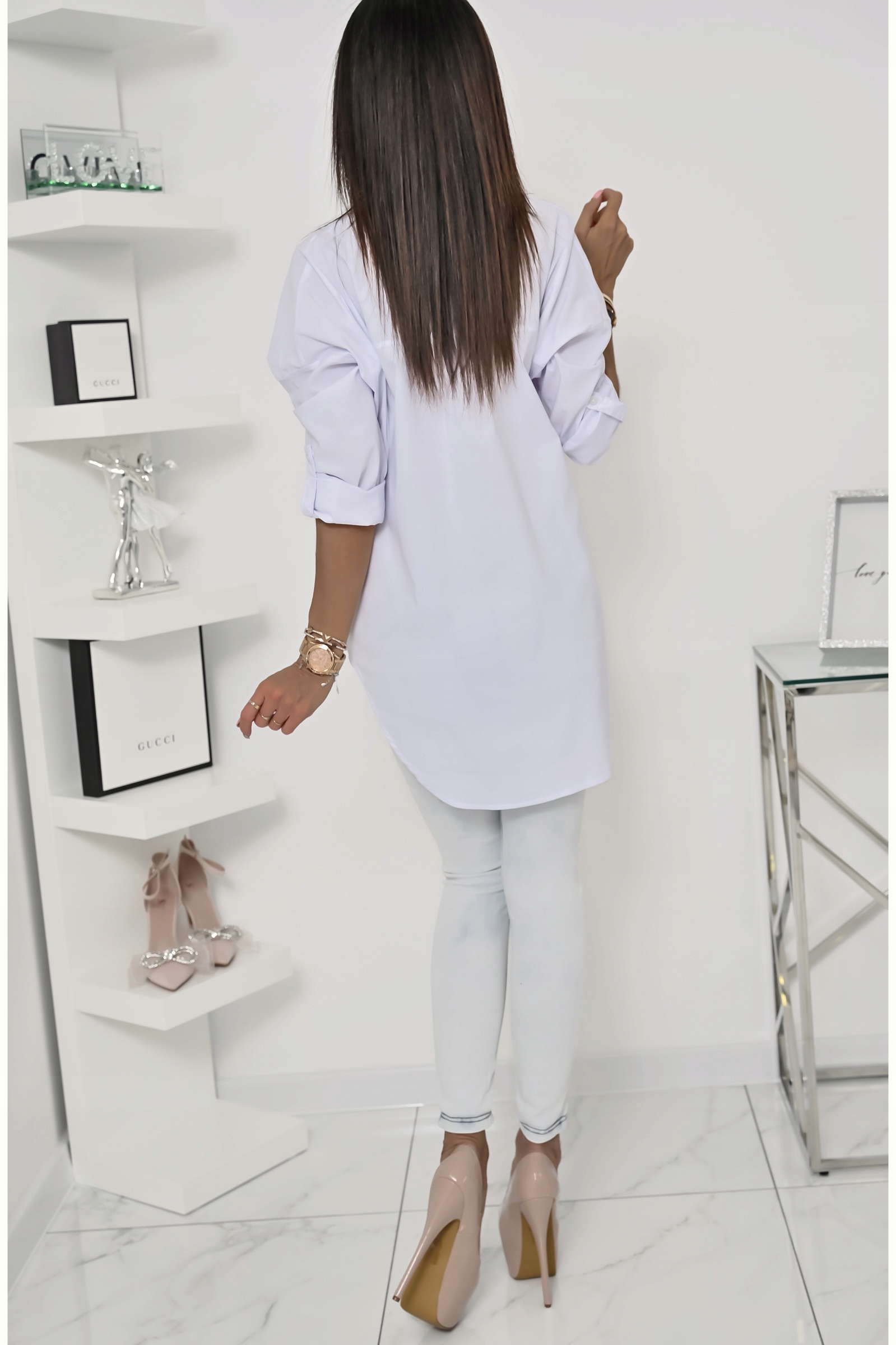 CASUALOWA KOSZULA OVERSIZE EMMELINE! WZ.6 XXL Wzór dominujący bez wzoru