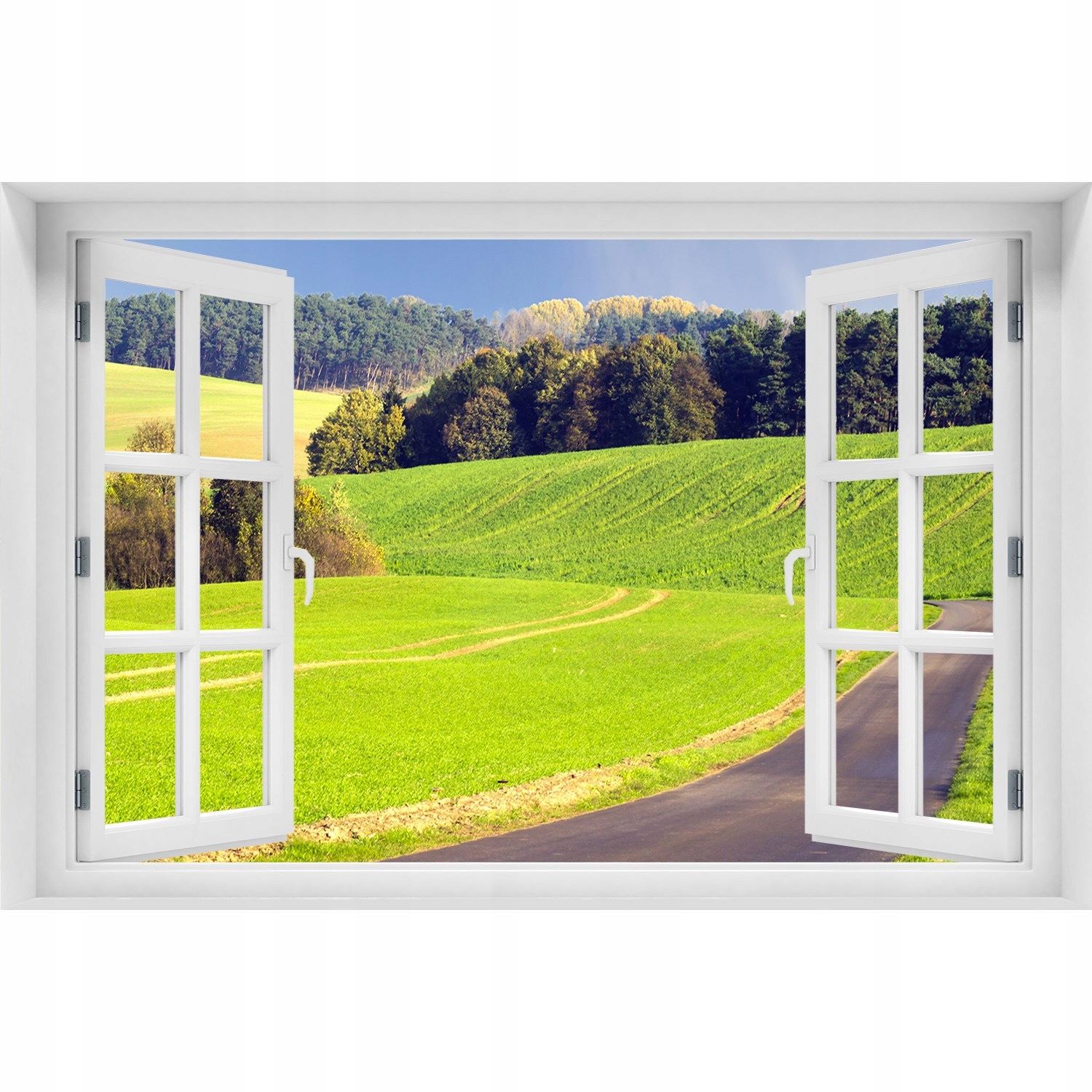 

Naklejka fototapeta 3D Okno Polna droga 150x100