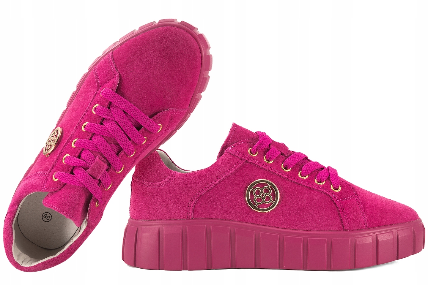 Atletico Ladie's Style 2279S Dámské Tenisky Kožené Polobotky Fuchsiová 38