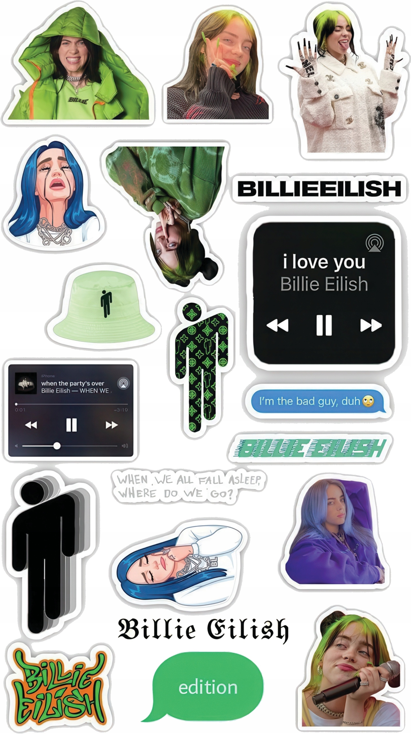 Naklejka 3D na Samochód Auto Gadżety Wodoodporna billie eilish #4