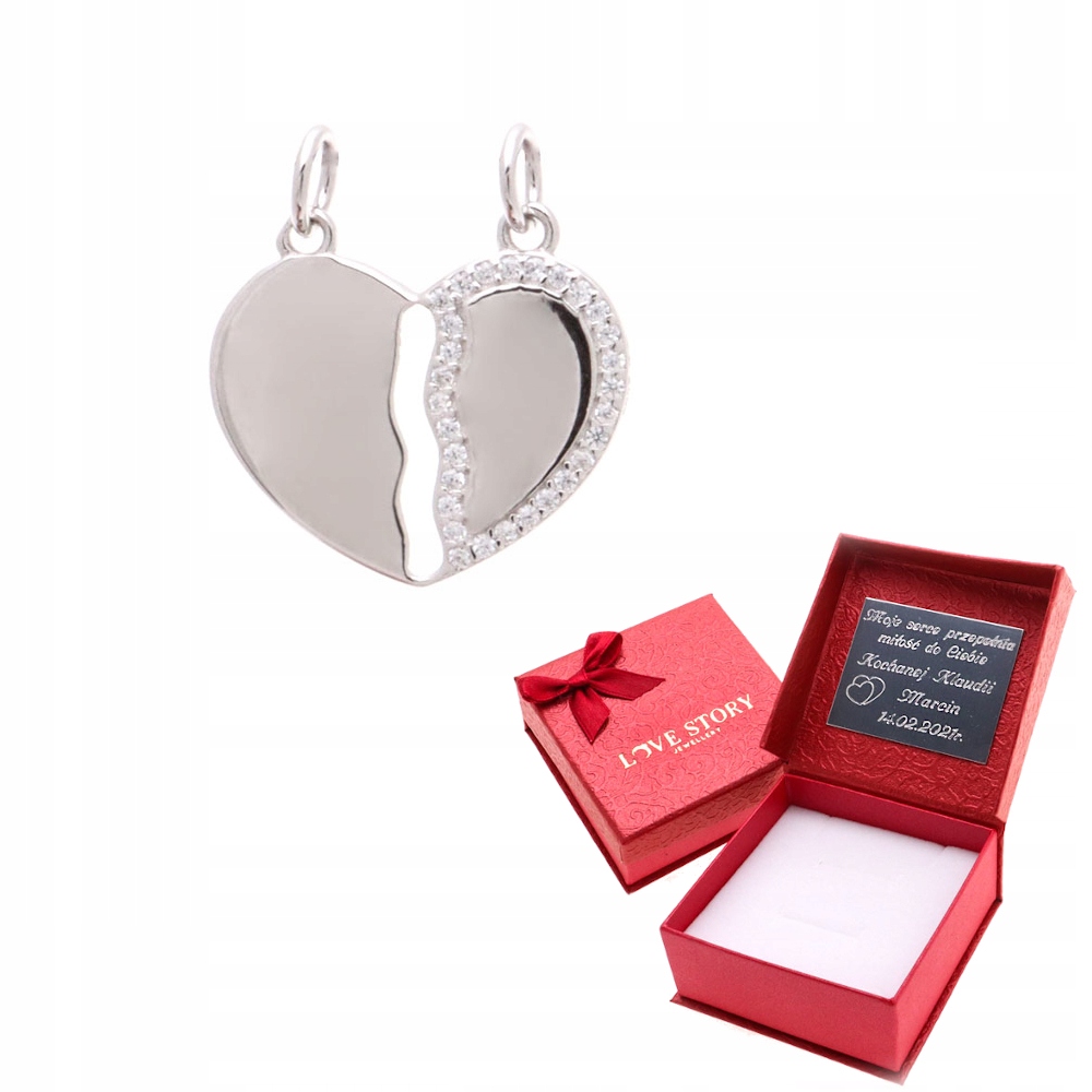 

Zawieszka srebrna 925 serce łamane