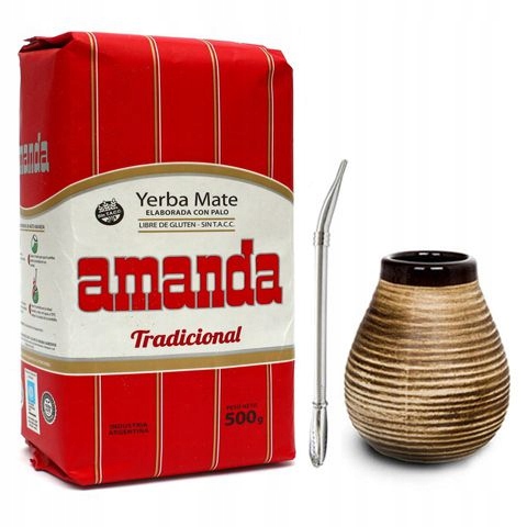 Levně Yerba Mate Amanda Tradicional 500 g matero sada