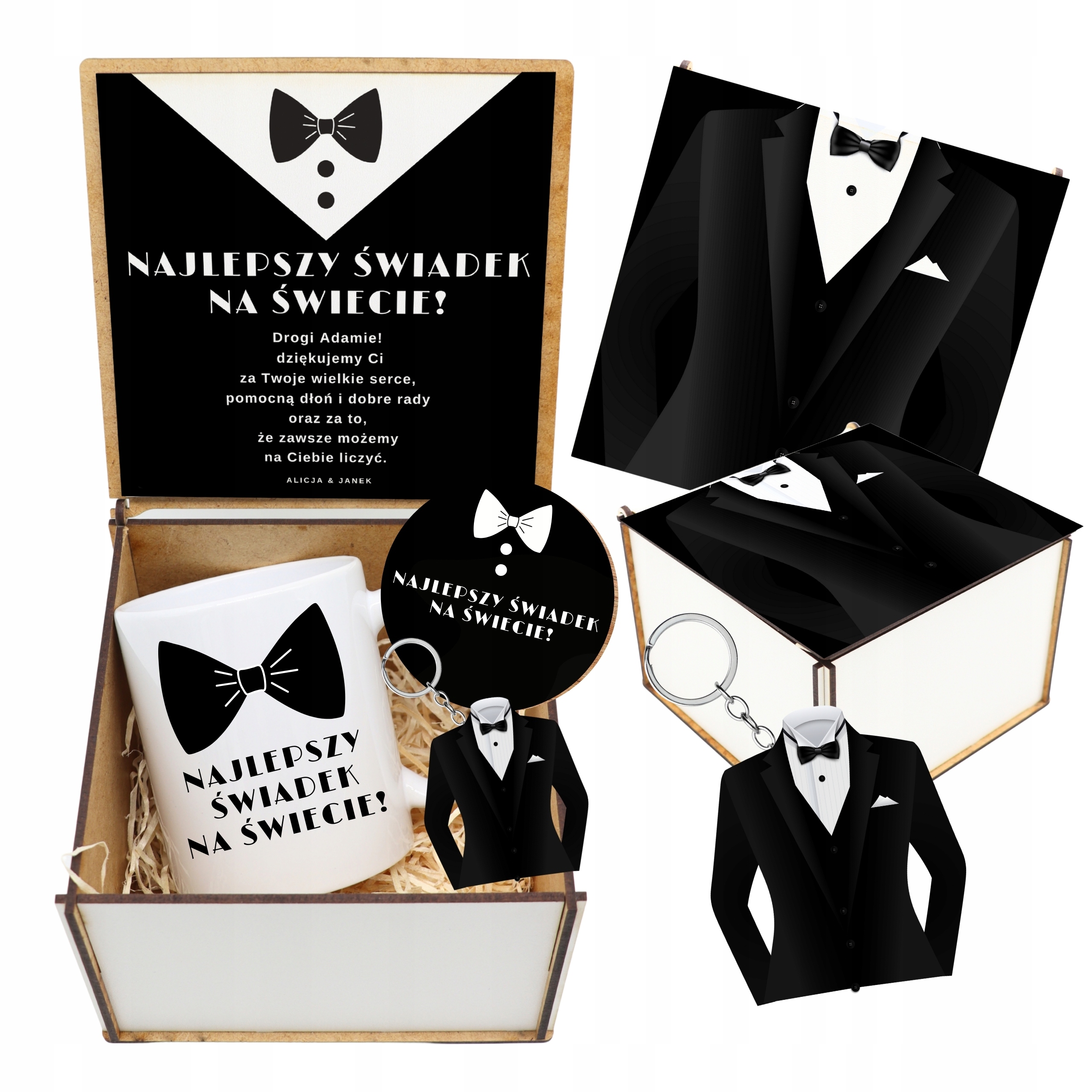 PODZIĘKOWANIE DLA ŚWIADKÓW BOX DLA ŚWIADKA PREZENT DLA ŚWIADKA