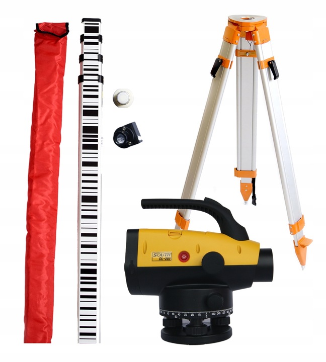 Niwelator kodowy SOUTH DL-202 w zestawie łata i statyw.