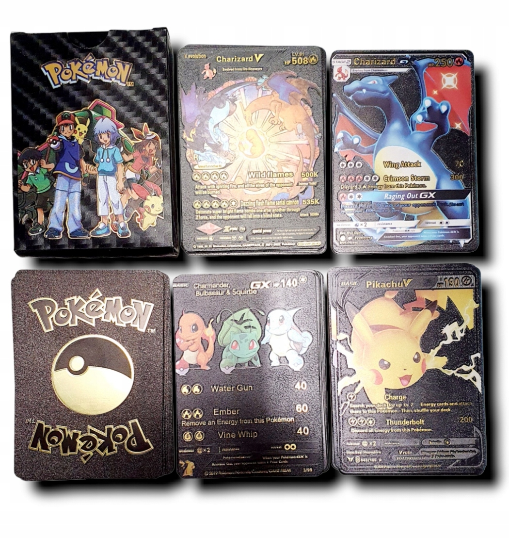

Kolekcjonerskie Karty Pokemon czarne 55 Kart