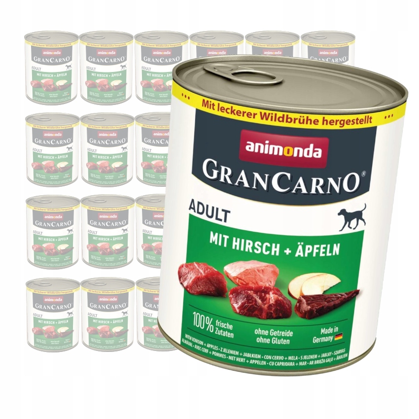 Levně Animonda GranCarno Adult 24x800g Vlhké Krmivo pro psy s jelenem a jablkem