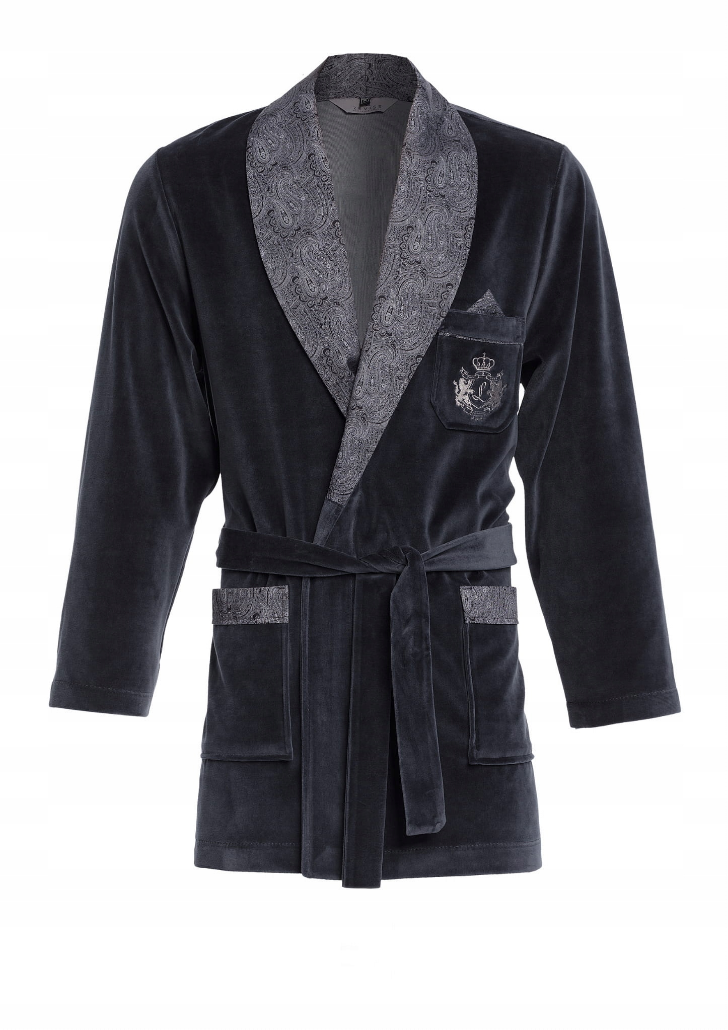 

Elegancka bonżurka - krótki szlafrok Grafit C2 XL