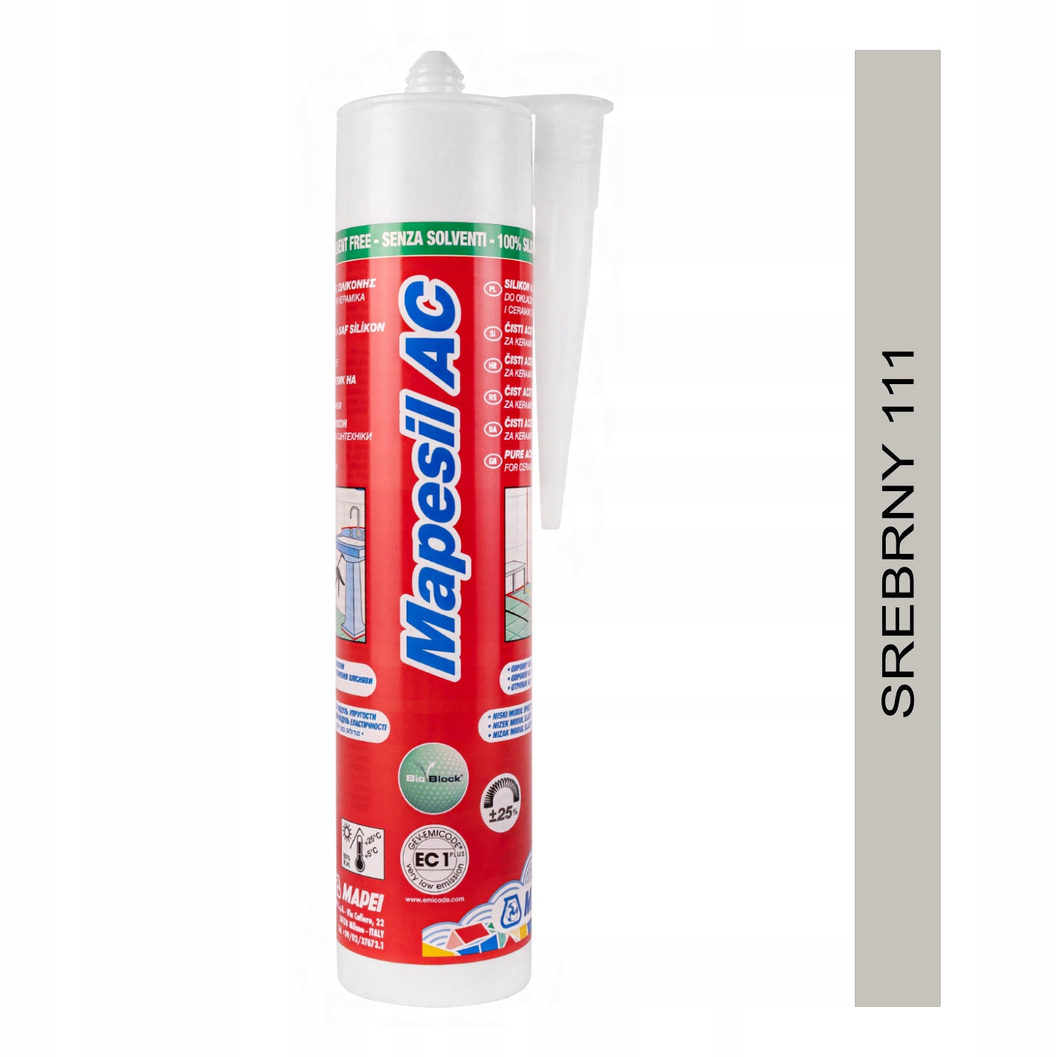 

Silikon Mapei Mapesil Ac 310ml 111 srebrny