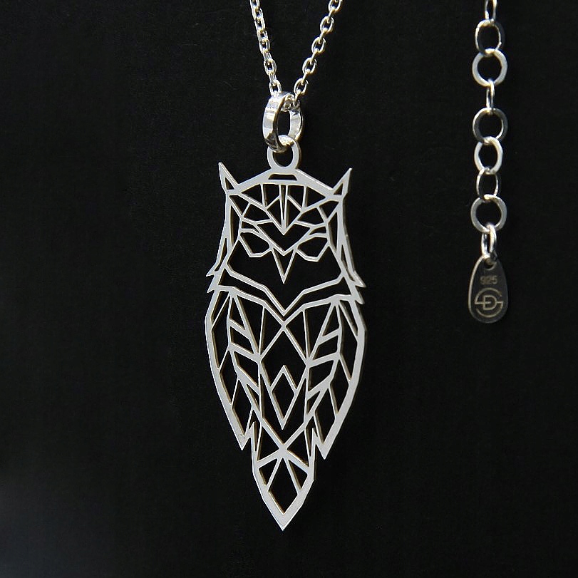 

Naszyjnik Geometryczny Origami Sowa Srebro 925