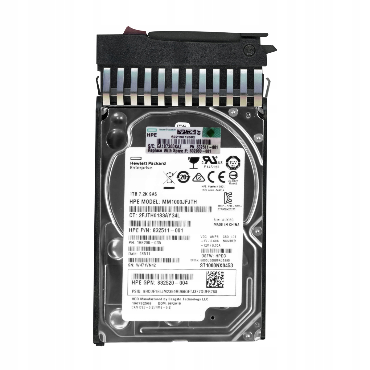 Hp 832511-001 1TB 7.2K 128MB SAS-3 2.5'' MM1000JFJTH