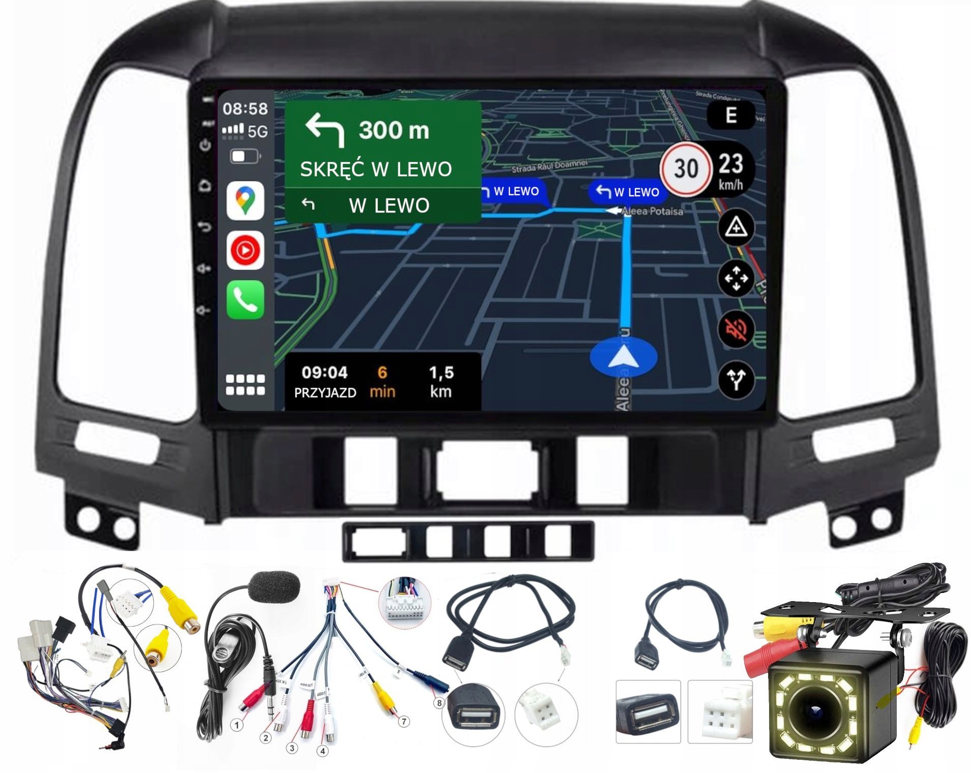 Autorádio Hyundai Santa Fe 2006-2012 Carplay Android -auto Usb