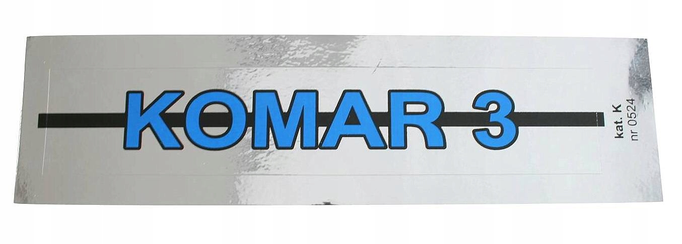 Naklejki naklejka kalkomania KOMAR 3 NIEBIESKI CHROM nalepka 1szt