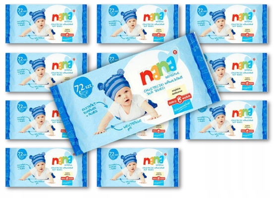 

12 X Nana Sensitive Chusteczki nawilżane 72szt