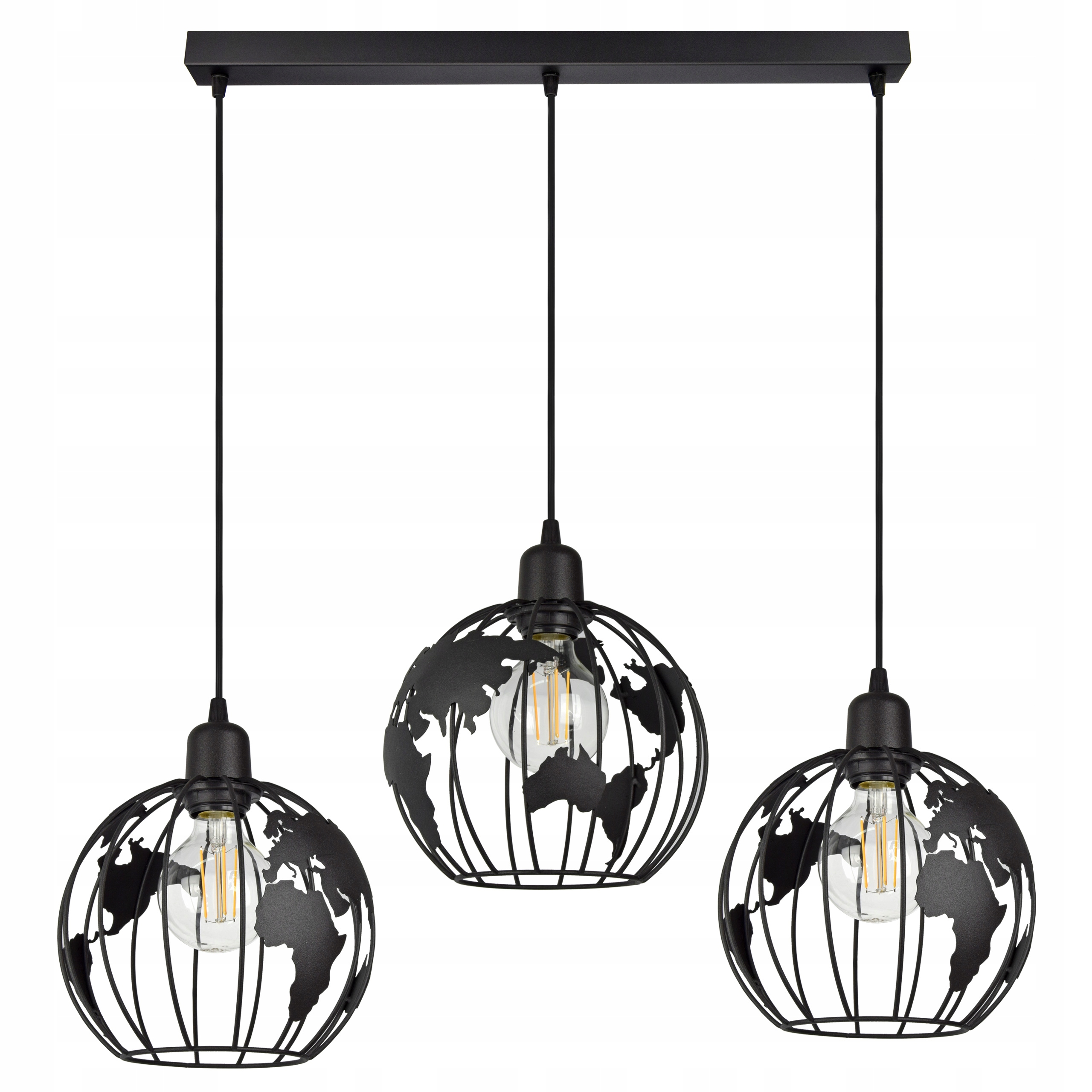 Závěsná lampa Lustr Globus Černá Bílá Šedá