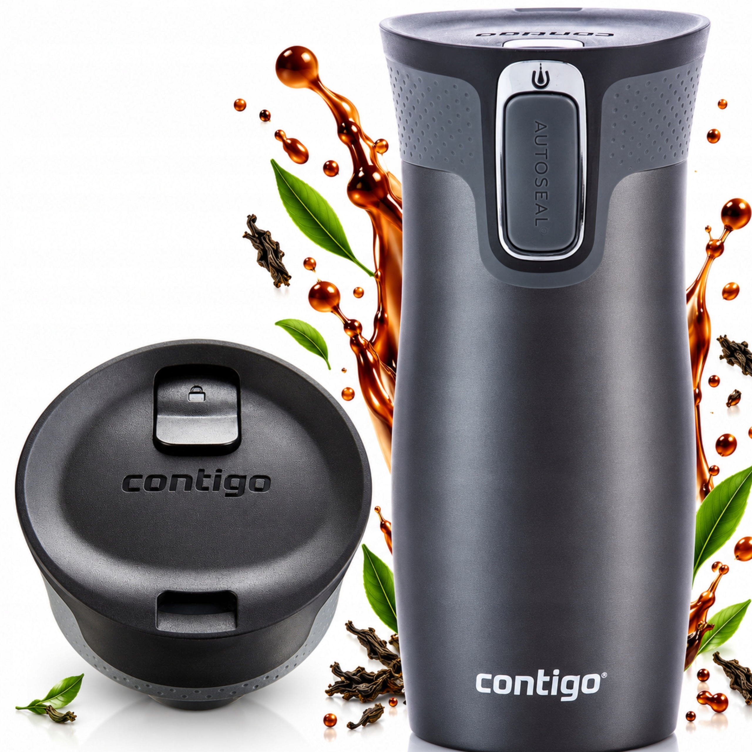 Termohrnek Contigo West Loop 2.0 Nepropustný do auta Grafit 470ml