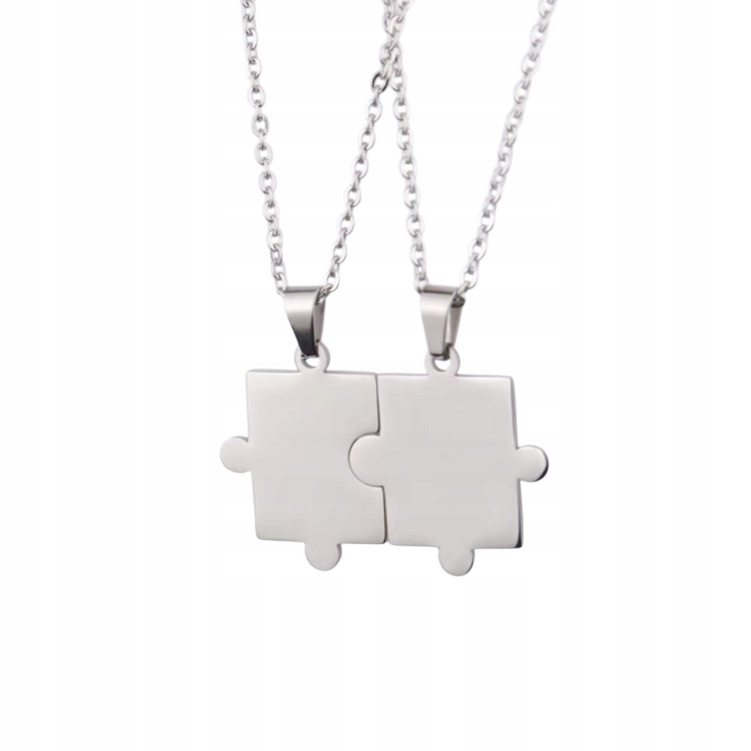 Sada stříbrných náhrdelníků pro pár Puzzle Vhodné Ocel