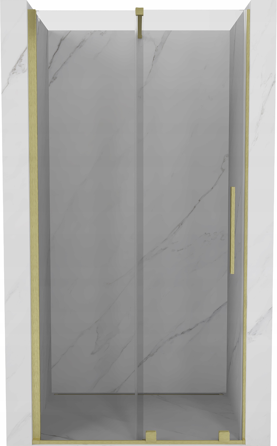 Posuvné sprchové dveře Mexen Velar 110 cm, transparentní, zlaté kartáč.