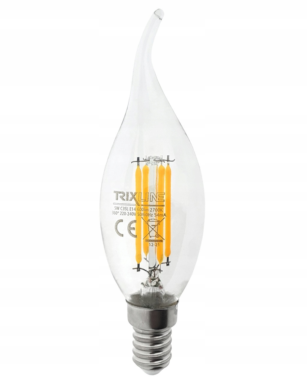 

Żarówka Led Świeczka Płomyk Filament E14 5W 230V