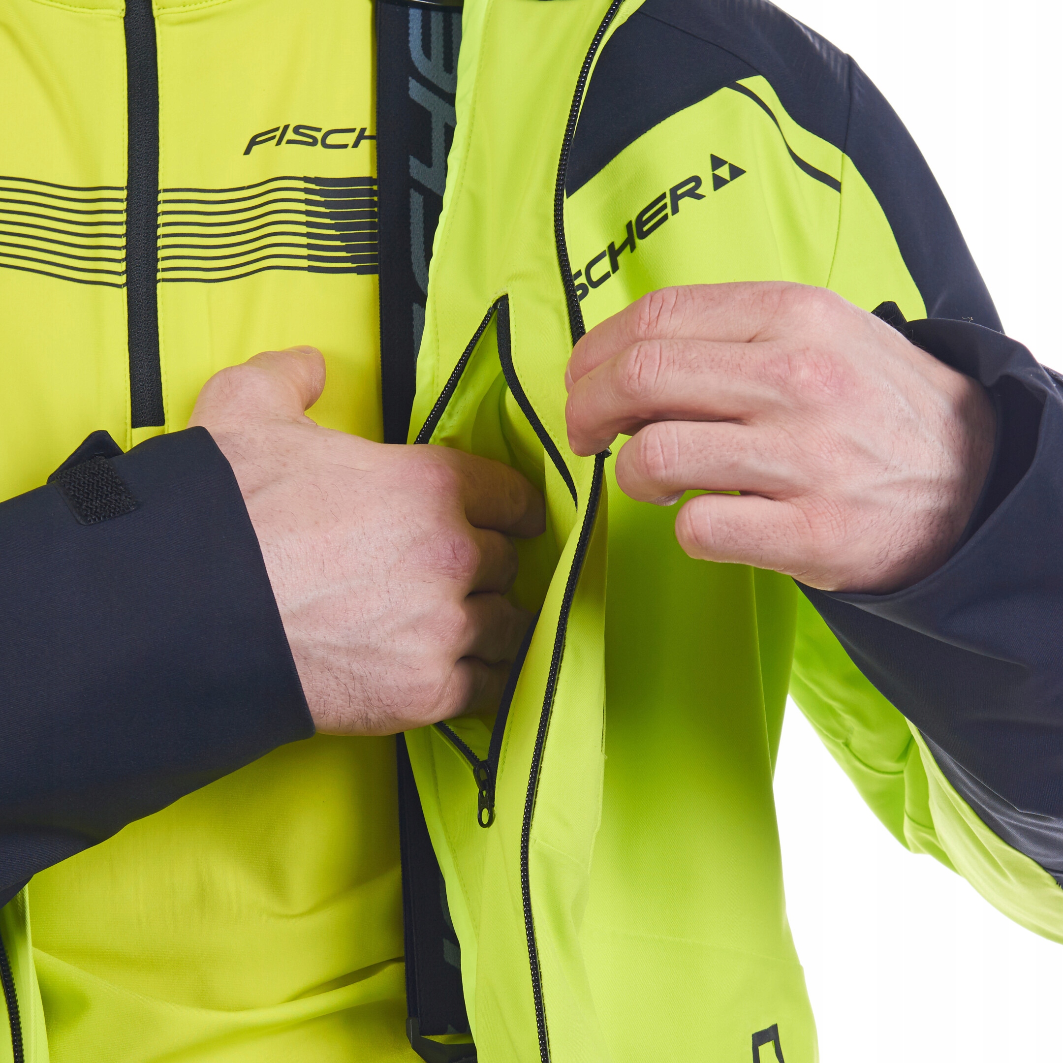 Fischer RC4 HANS KNAUSS Męska Kurtka yellow S Kaptur odpinany kaptur