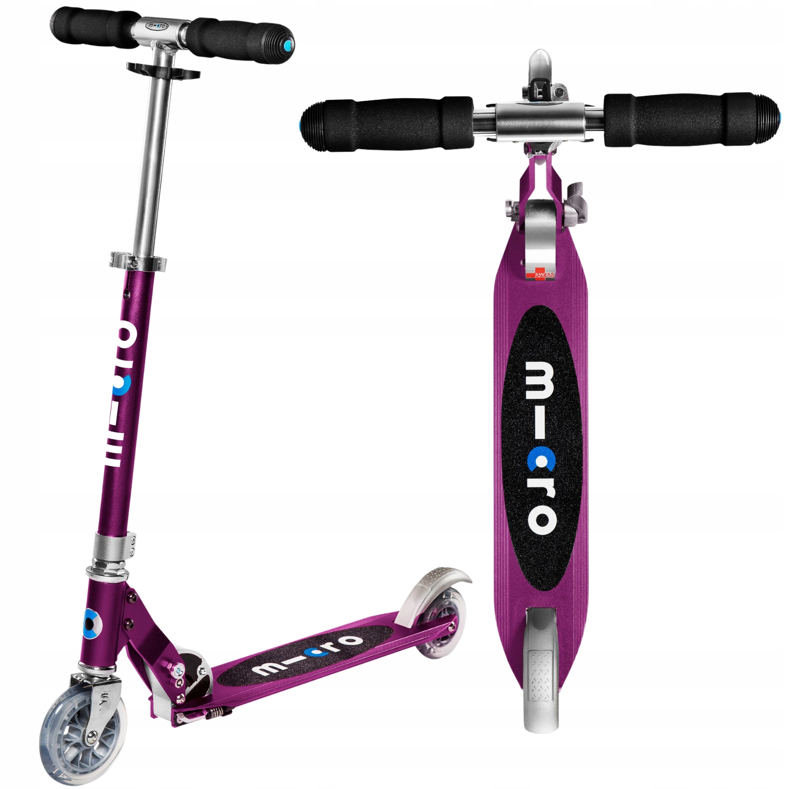 Hulajnoga dla Dzieci Micro Sprite Składana Miejska Aluminiowa Fioletowa