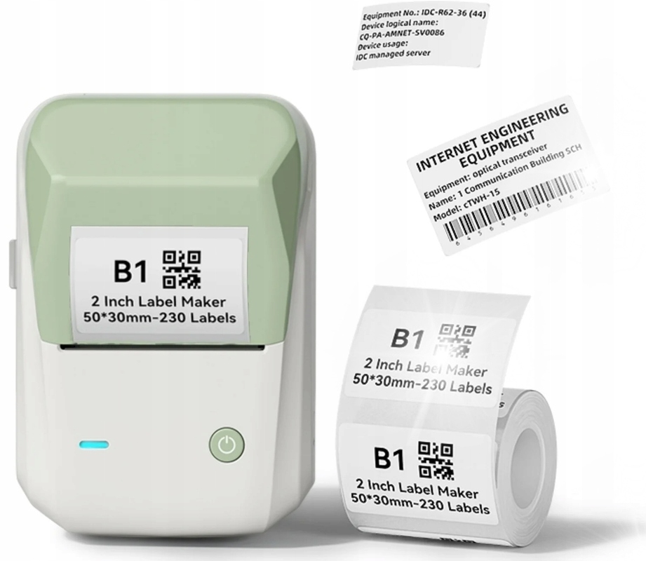 Niimbot B1 Přenosná Termální Tiskárna Štítků 203DPI Bluetooth Zelená