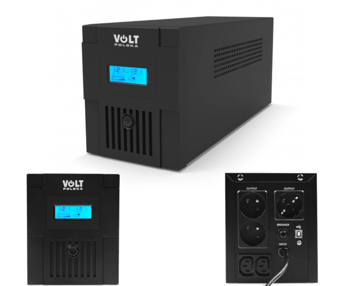Zasilacz Ups Volt Polska Micro 1500VA 900W Tower 2x Eu 1x Schuko 2x Iec