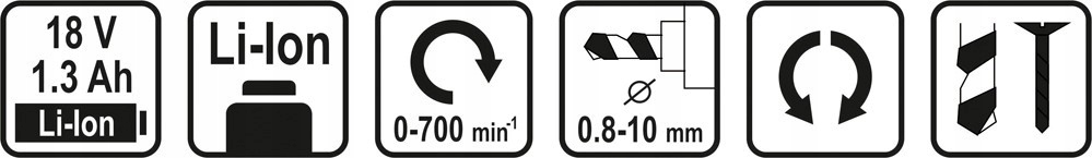 WIERTARKO-WKRĘTARKA 18V LI-ION ładowarka Sthor Typ akumulatora Li-Ion